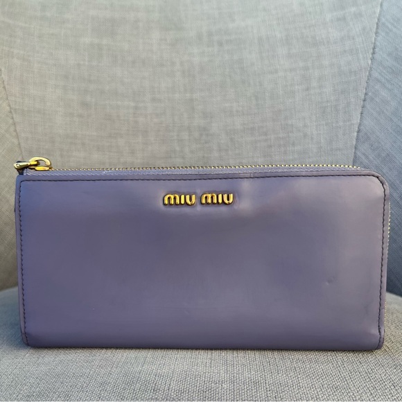 Miu Miu Handbags - Miu Miu Long Zip Around Wallet Purple